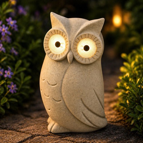 Owl solar lamp with glowing - solar,