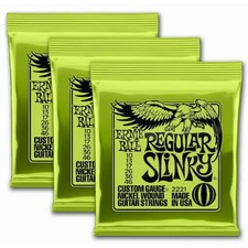 3 Sets Ernie Ball 2221 Regular Slinky Nickel Electric Guitar Strings 10-46 KM1