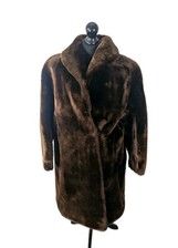 Royal Castor Best Beaver Lamb Fur Coat Vintage Women's Size Small Long Heavy...