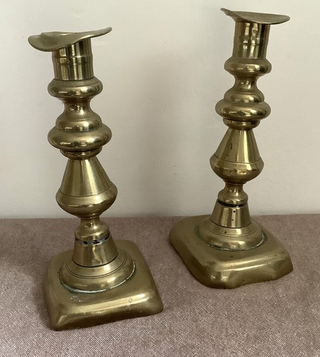 Pair small victorian brass - small,