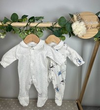M&S Baby Girls Preloved Set Of 2 Peter Rabbit Sleepsuits Babygrows Newborn