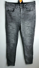 Karen Millen animal print skinny slim leg denim jeans 8 L 30 VGC zebra stretch