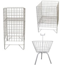 White Square Round Dump Bins