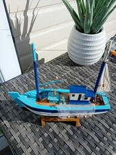 Vintage Wooden TRAWLER BOAT 9 Inches Wide 10 Inches Tall Good Condition