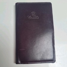 Coutts Bank - vintage black leather address book/ card holder / wallet 1990s