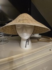40s/50s Vintage Style Coolie  Tiki Straw Hat