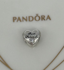 New 100% Genuine Authentic Pandora Polished Best Friend Heart Charm 791727CZ