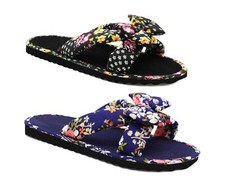 Womens Floral Mule Sandals Slip On Ladies Beach Flip Flops Summer Flat Sliders