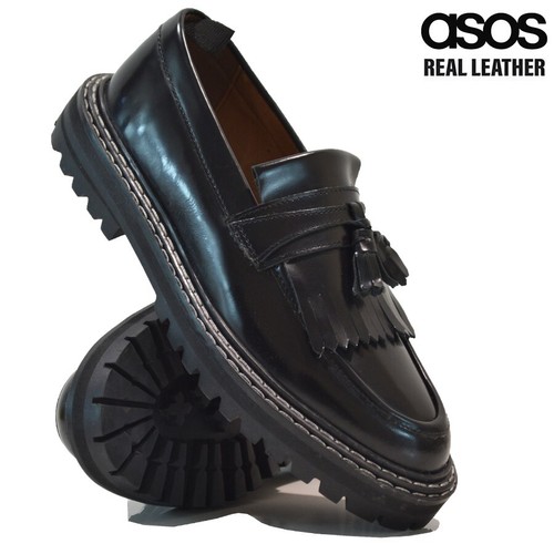 Mens leather tassell moccasin - leather,