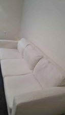 white 3 seater sofa bouclé new 