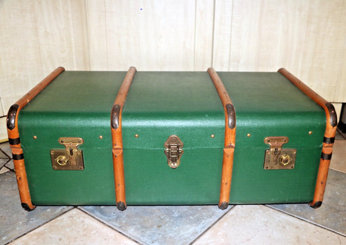 Vintage green wood bound - wood,
