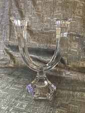 Villeroy & Boch Twin Armed Cut Crystal Modernist Candelabra