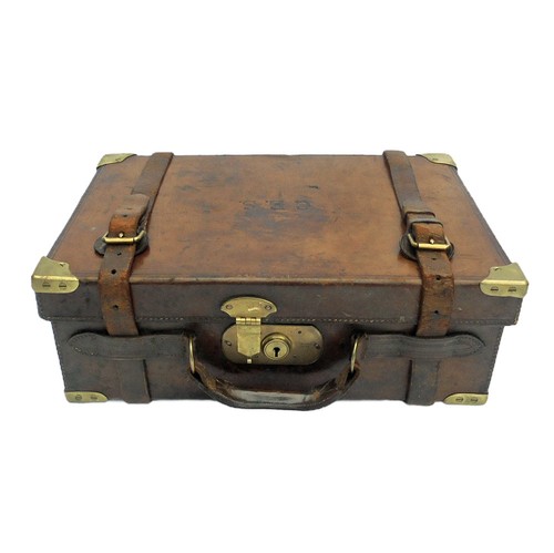 Antique leather cartridge case - antique,
