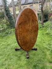 Antique burr walnut tilt top - walnut,