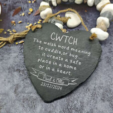 Personalised Cwtch Slate Heart