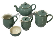Denby Bourne Manor Teapot Coffee Pot Hot Water Jug Milk Jug Sugar Bowl Green