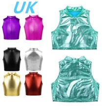 UK Kids Girls Shiny Metallic