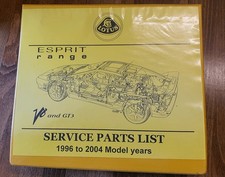 Lotus Esprit Range V8 & GT3 Service Parts List 1996 to 2004 N082T0325J ORIGINAL