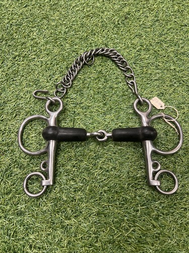 Rubber jointed pelham - rubber, bit