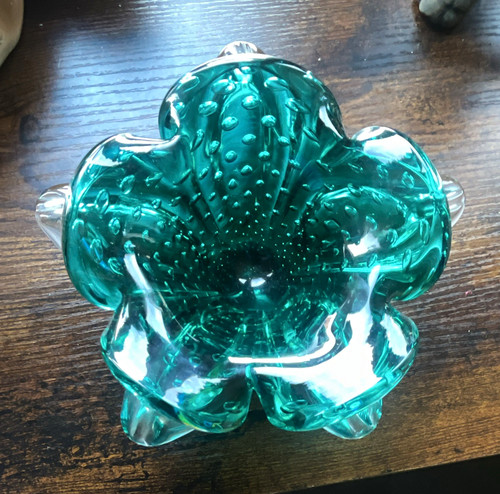 Green art glass - art,