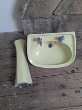 Basin Primrose Yellow Twyfords Vintage Retro