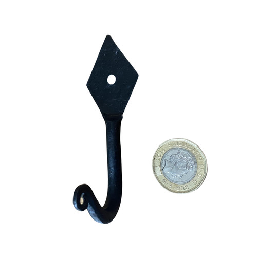 Hook black wrought iron door - hook,