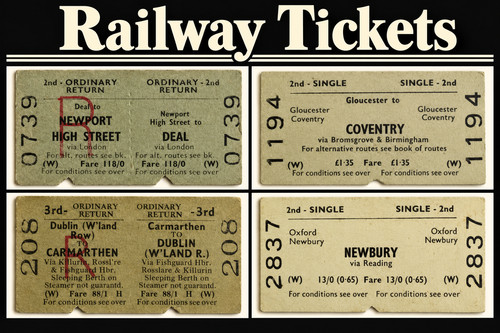 British railway train - train, ticket