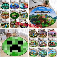 Kids✨Minecraft 3D Round Floor Rugs Kids Bedroom Decors Carpets Doormat Mats Gift