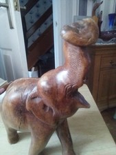 wooden elephant ornament tusks