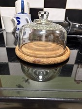 Glass Cheese Dome with Wooden