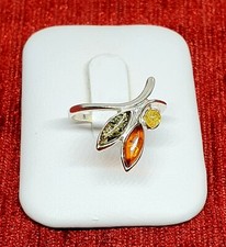 Baltic Amber Ring-Green/cognac