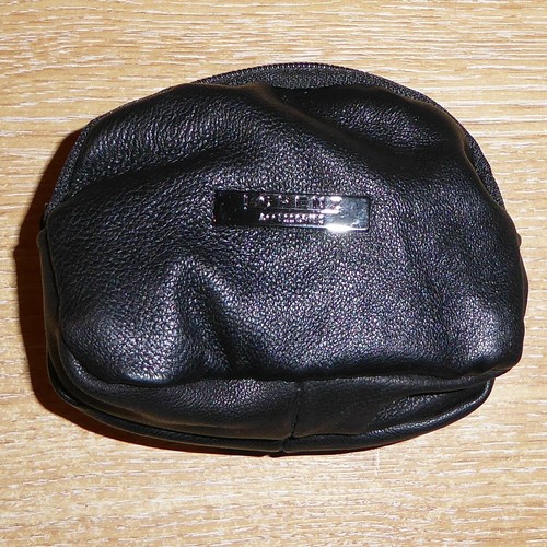 Zipped coin purse real leather - zipped,