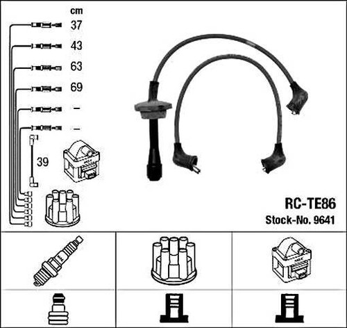 Blue ignition cable kit - blue, ngk