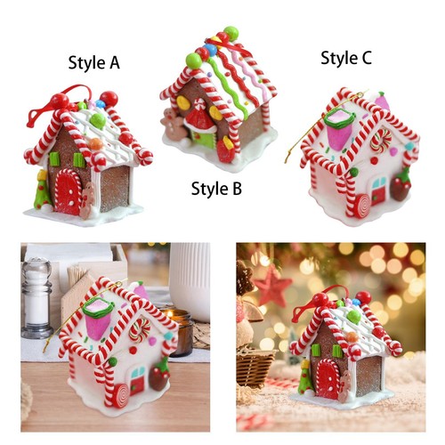 Resin christmas house figurine - resin,