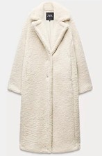 ZARA LONG FAUX SHEARLING COAT