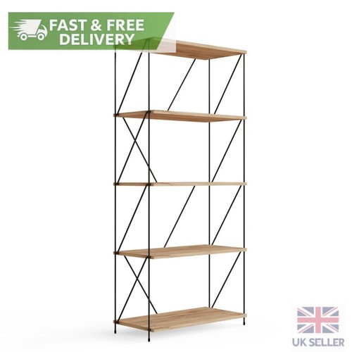 Oak bookshelf cubed storage - oak,