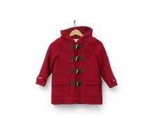 Janie & Jack Duffle Coat Jacket Kids Girls Age 6 Red Hooded Wool Blend Smart