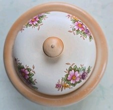 Antique Crown Ducal Trinket Pot/Dressing Table Pot with Lid Floral Design 