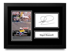 Nigel Mansell Signed A4 Framed
