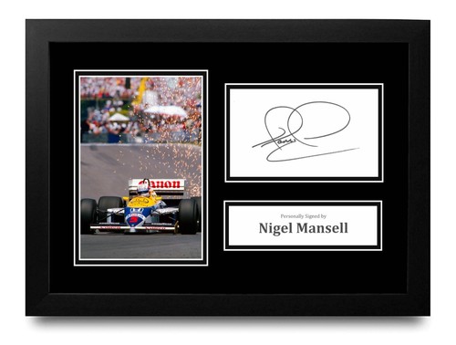 Nigel mansell signed framed - nigel, a4