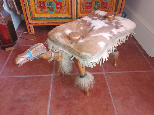 Vintage wooden camel saddle - vintage,