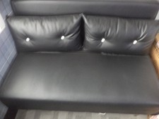 2 SEATER BLACK FAUX LEATHER