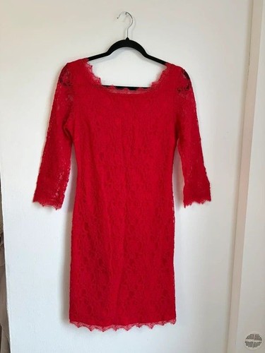 Joseph ribkoff red lace fitted - red,