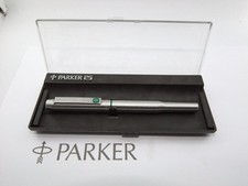 Mint Boxed Parker 25 MkIII GREEN TRIM Fountain Pen, Med SS Nib, Serviced (LM67)