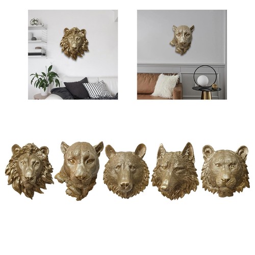 Resin animal head wall hanging - wall,