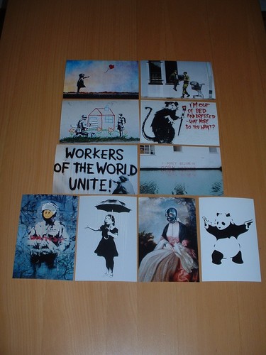 Banksy art prints postcard - art,