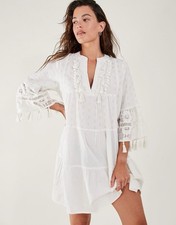 Accessorize White Dobby Tassel