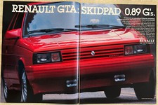 1987 Renault GTA Sports Sedan Automotive 2-Page Vtg Print Ad