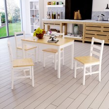 Panana Solid Pine Dining Table 2/4Chairs Bistro Set Kitchen Home Furniture