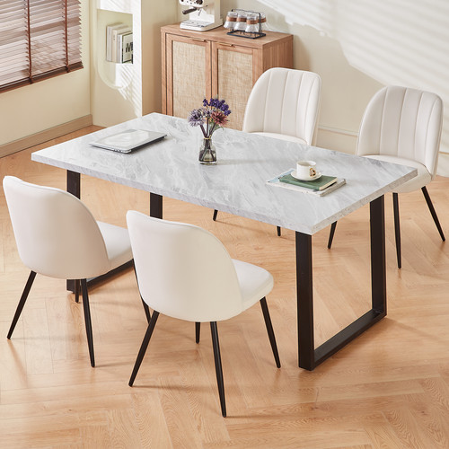 Marble effect table - and, velvet
